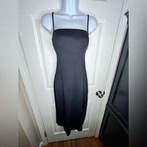 Max Mara Pianoforte I 44 Navy Ribbed Rayon Tube Slip Midi Dress 90s Y2K US 10